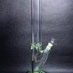 16" 9mm Green Straight Tube Thick Glass Bong