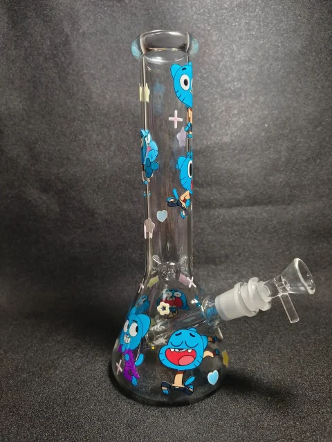 Gumball Watterson The Amazing World of Gumball Cartoon Character Beaker Glass Bong Gumball Watterson The Amazing World of Gumball Cartoon Character Beaker Glass Bong
