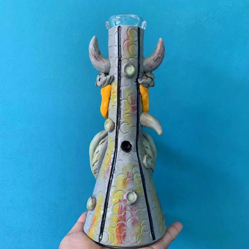 10” Hand-Painted 3D Owl Beaker Glass Bong