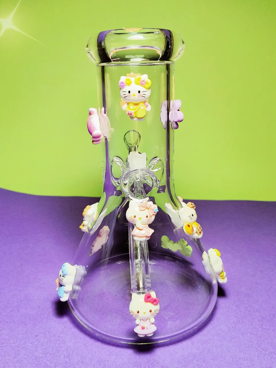 8" Handcrafted Hello Kitty “Kawaii Charm” Glass Bong