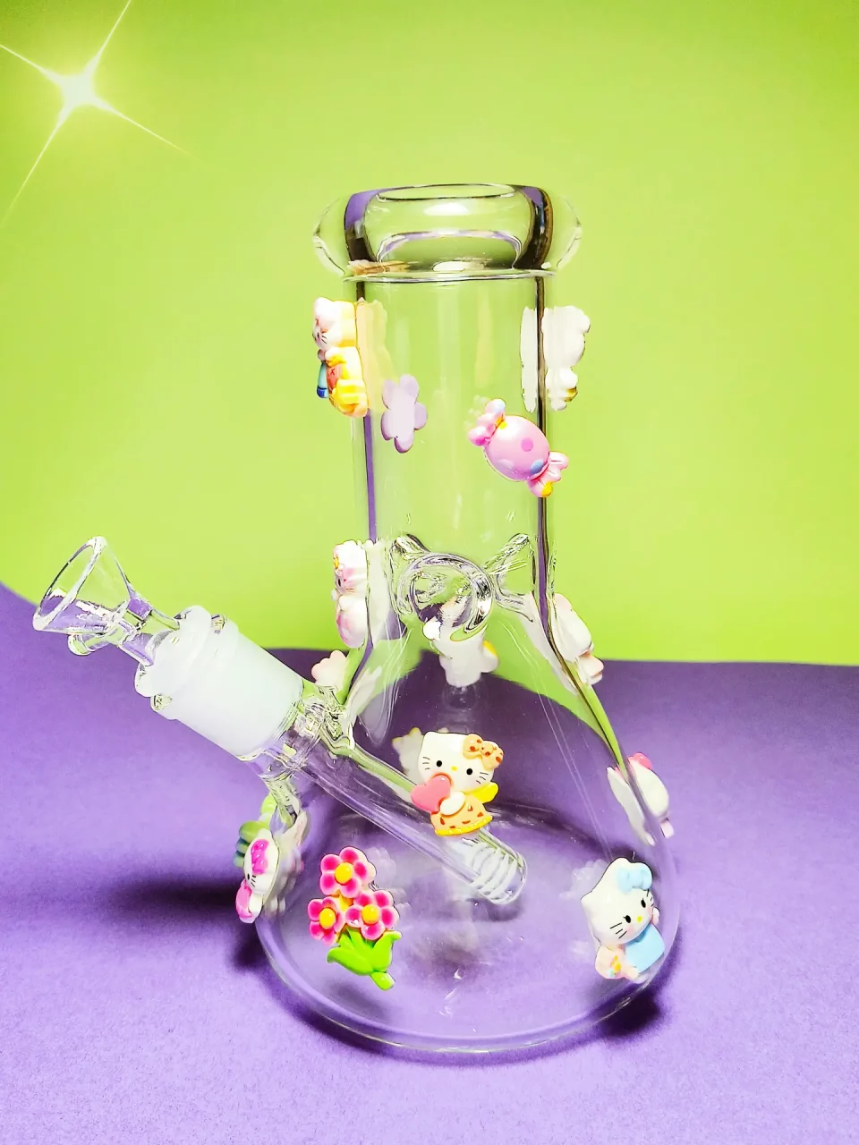 8" Handcrafted Hello Kitty “Kawaii Charm” Glass Bong