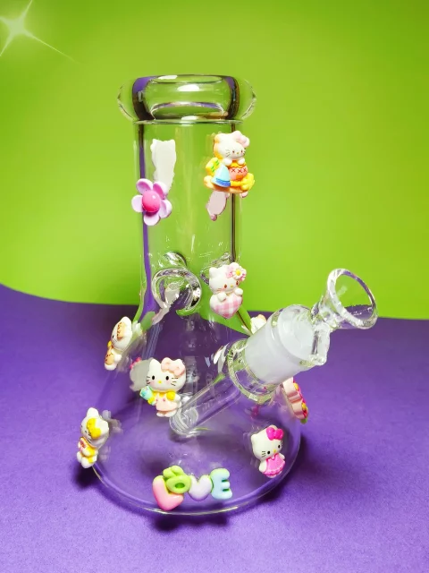 8" Handcrafted Hello Kitty “Kawaii Charm” Glass Bong