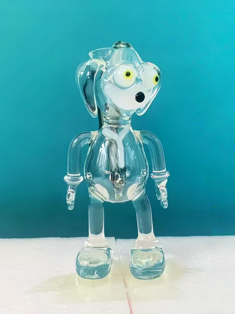 5.5" Handcrafted Realistic Puppy Glass Pipe