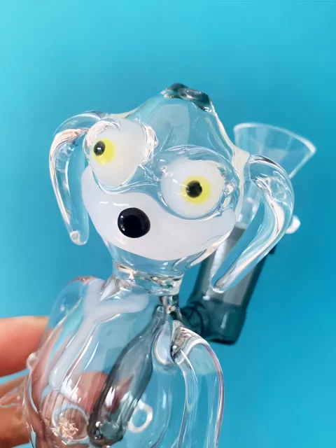 5.5" Handcrafted Realistic Puppy Glass Pipe