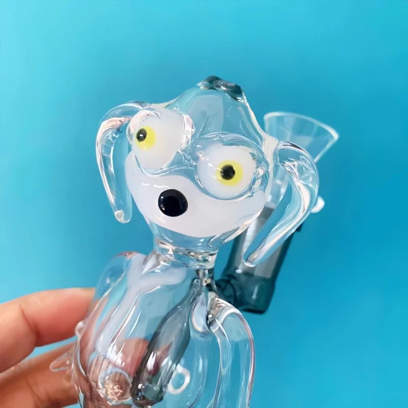 5.5" Handcrafted Realistic Puppy Glass Pipe