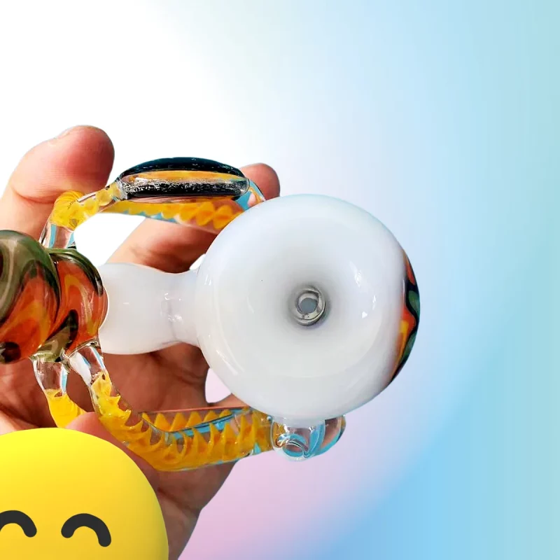 7" Handcrafted Thick Horn Wig Wag Glass Pipe