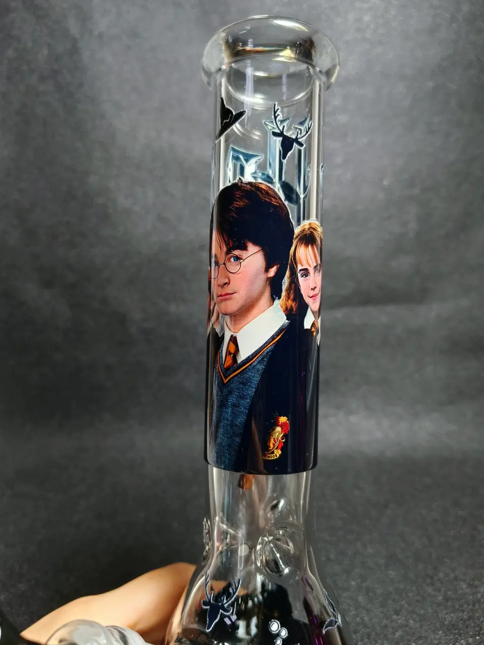 Harry Potter Wizarding World Hogwarts Gryffindor Harry Ron Castle Beaker Glass Bong