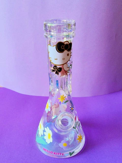 12" Hello Kitty Angelic Bloom Iridescent Thick Beaker Bong