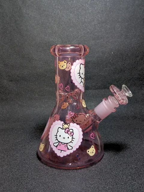 8″ Hello Kitty Sanrio Pink Bear Heart Lace 5mm Borosilicate Glass Beaker Bong 8" Hello Kitty Sanrio Pink Bear Heart Lace 5mm Borosilicate Glass Beaker Bong