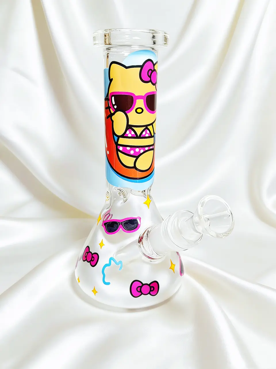 8" Hello Kitty Bikini Summer Vibes Beaker Glass Bong
