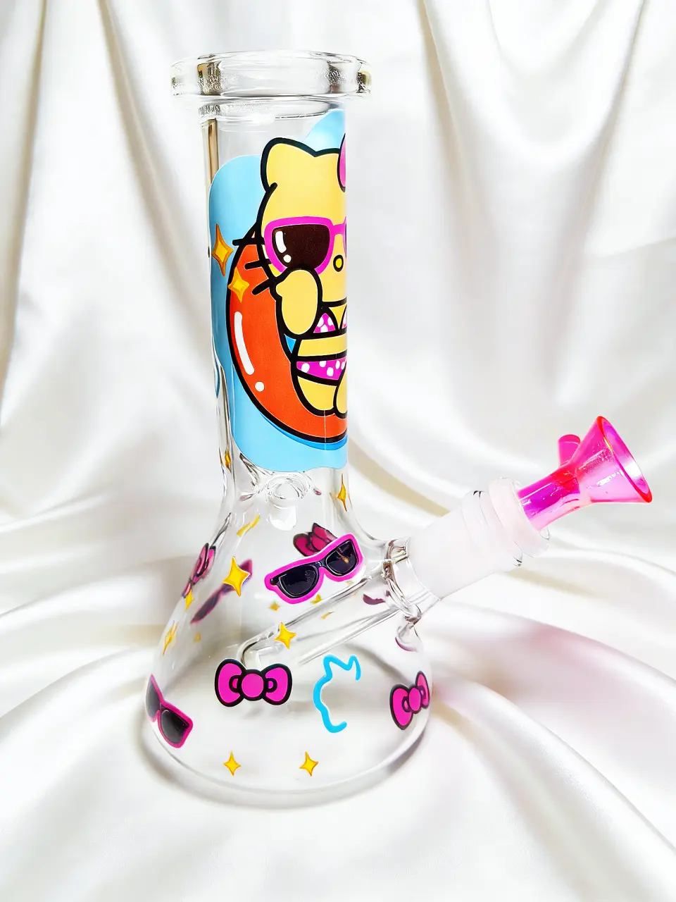 8" Hello Kitty Bikini Summer Vibes Beaker Glass Bong