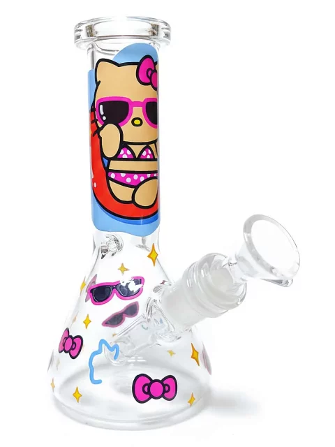 8" Hello Kitty Bikini Summer Vibes Beaker Glass Bong
