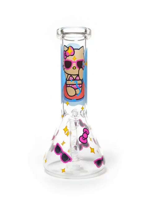 8″ Hello Kitty Bikini Summer Vibes Beaker Glass Bong 8" Hello Kitty Bikini Summer Vibes Beaker Glass Bong