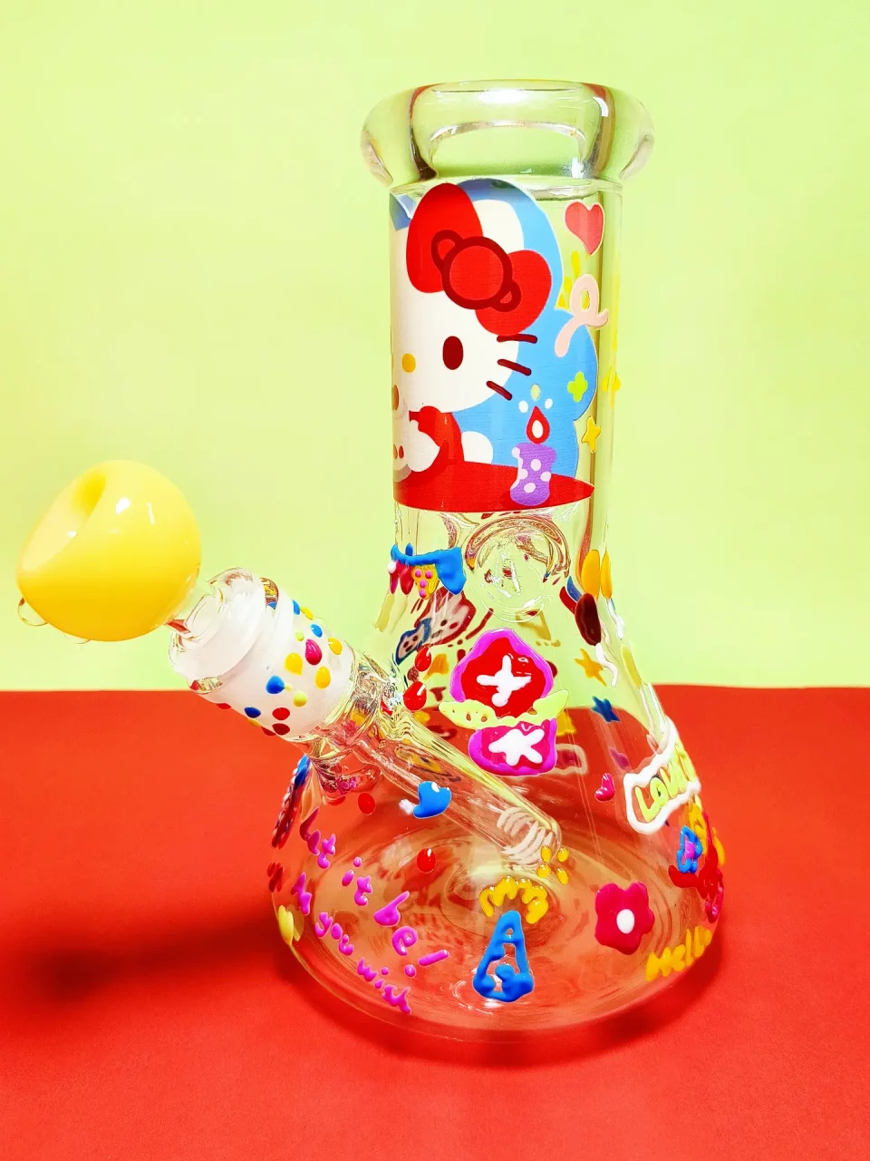 8" Hello Kitty Birthday Party Glass Bong