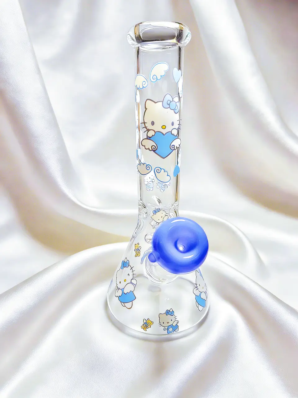 10" Hello Kitty Blue Wishes Beaker Glass Bong