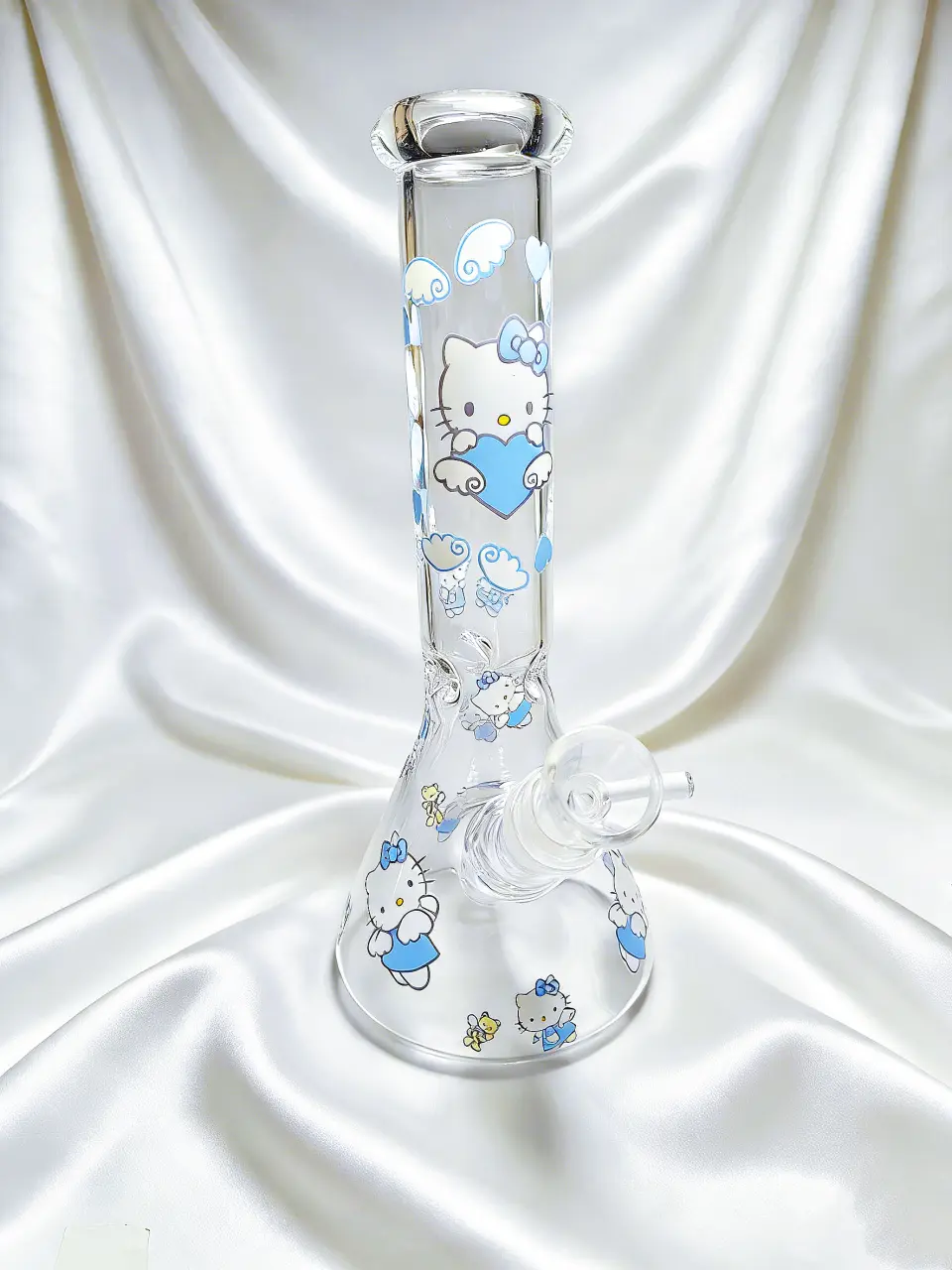 10" Hello Kitty Blue Wishes Beaker Glass Bong