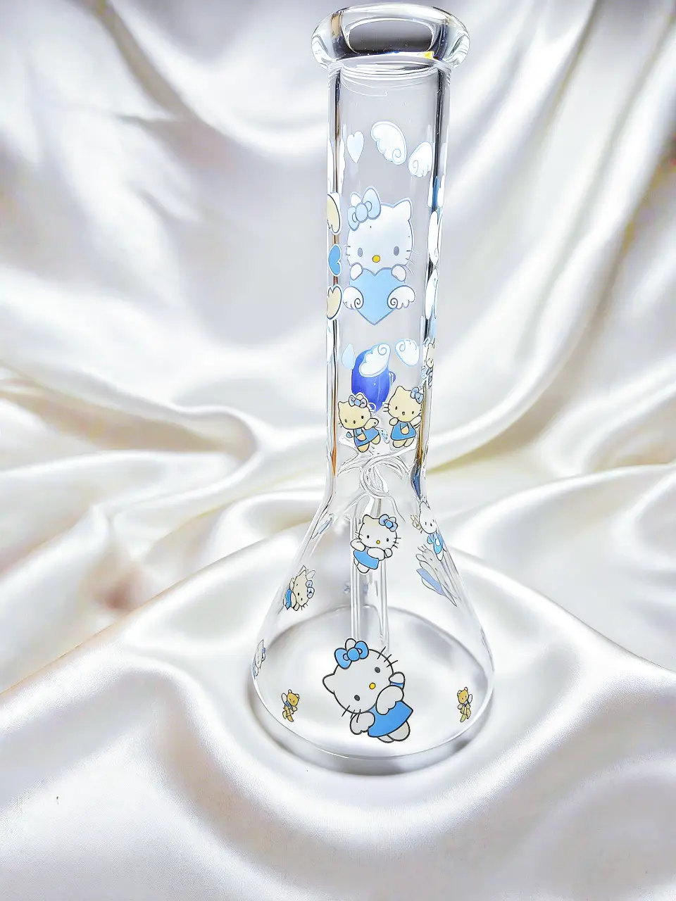 10" Hello Kitty Blue Wishes Beaker Glass Bong