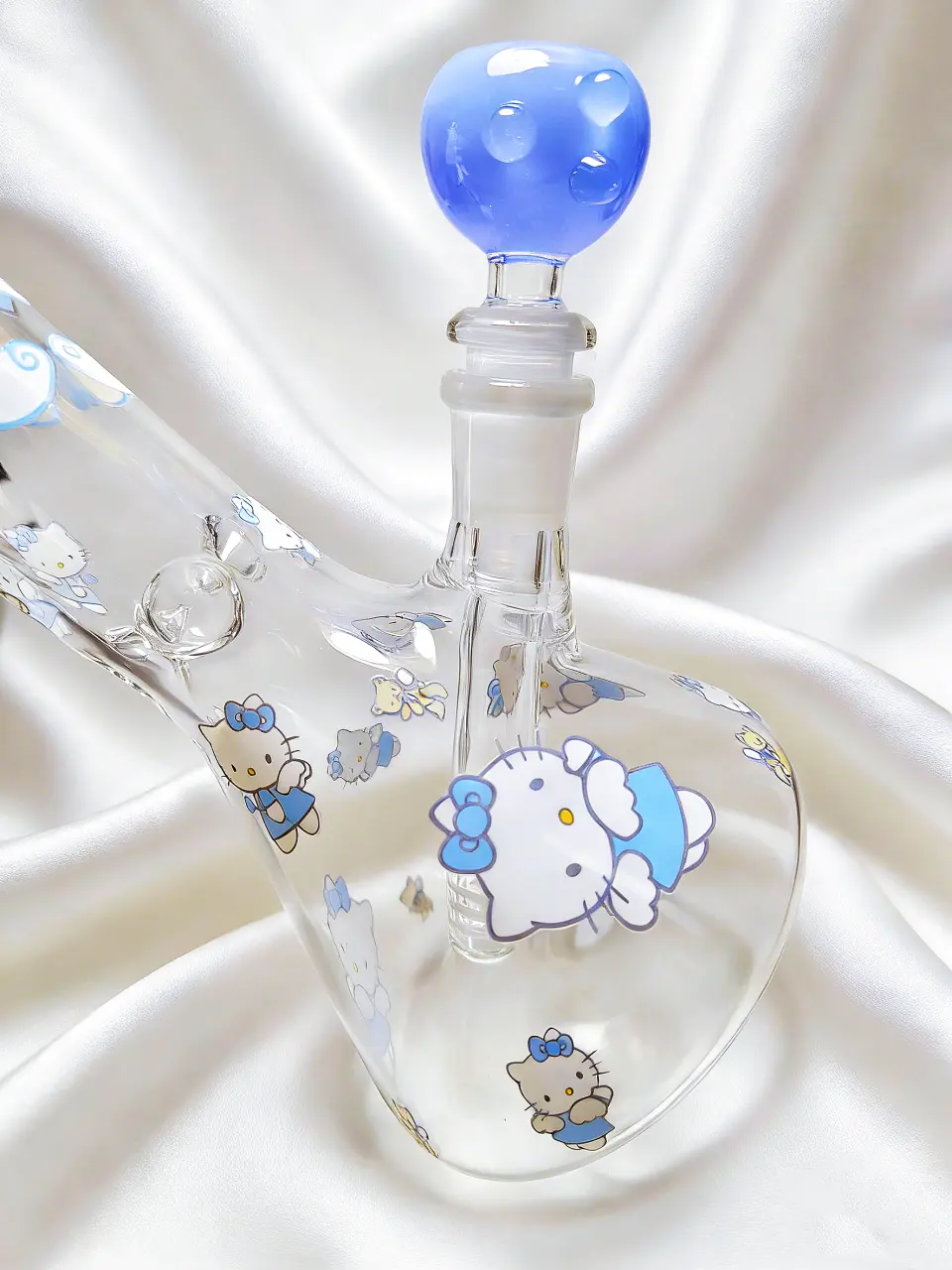 10" Hello Kitty Blue Wishes Beaker Glass Bong