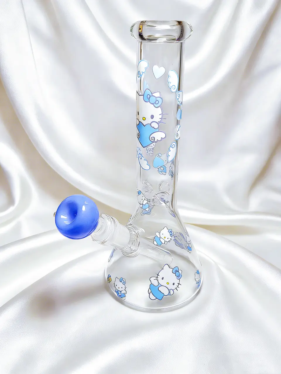 10" Hello Kitty Blue Wishes Beaker Glass Bong