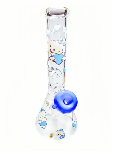 10" Hello Kitty Blue Wishes Beaker Glass Bong