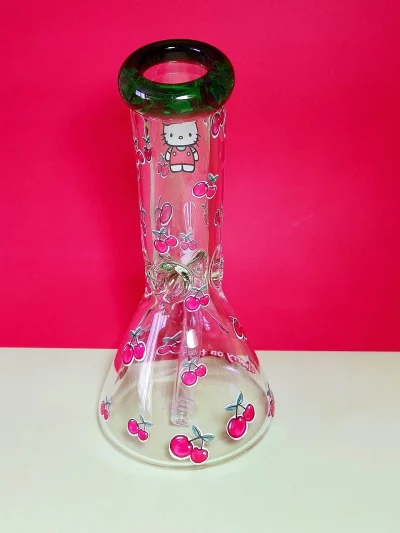 10" Hello Kitty Cherry Design Beak Bong | 9mm Extra Thick Glass