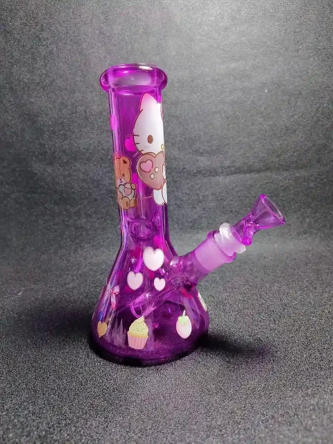 8″ Hello Kitty Chocolate Heart Purple Glass Bong 8" Hello Kitty Chocolate Heart Purple Glass Bong