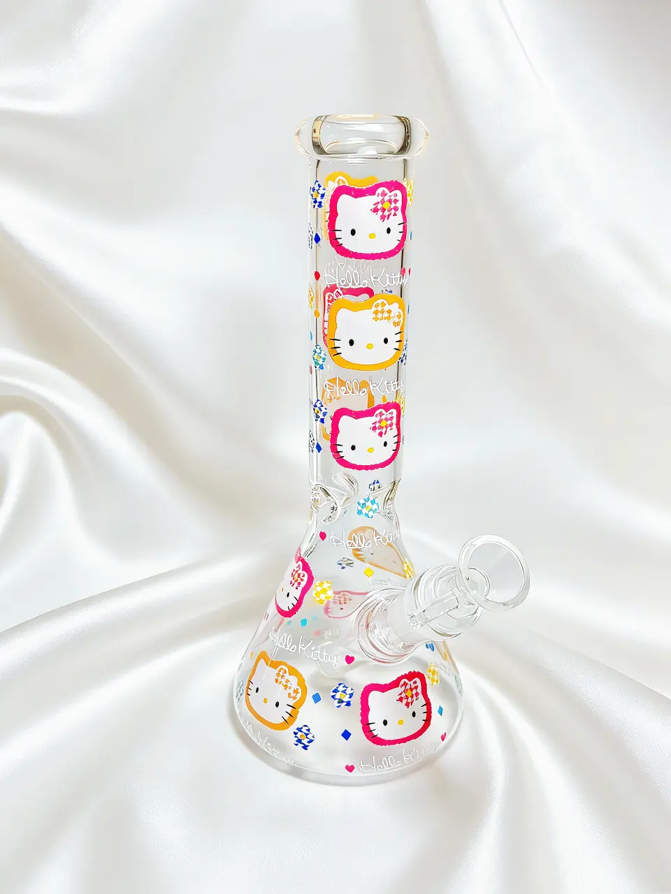 10" Hello Kitty Colorful Border Candy House Beaker Glass Bong