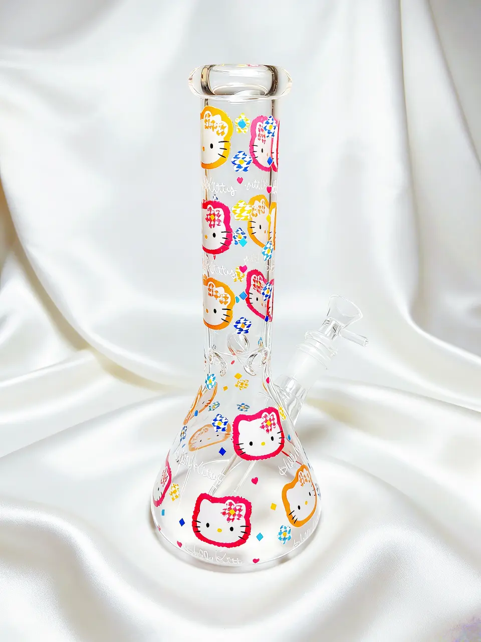 10" Hello Kitty Colorful Border Candy House Beaker Glass Bong