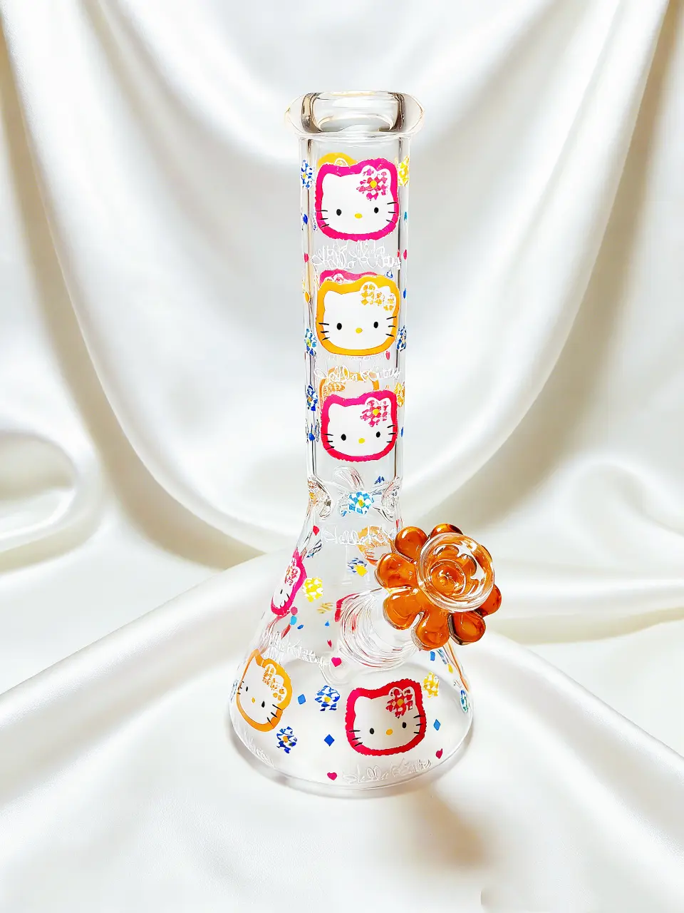 10" Hello Kitty Colorful Border Candy House Beaker Glass Bong