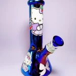 8" Hello Kitty Cobalt Blue Iridescent Bong