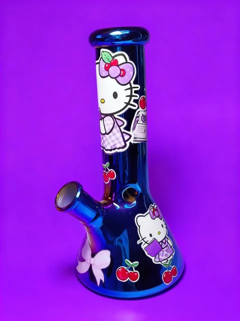 8″ Hello Kitty Cobalt Blue Iridescent Bong 8" Hello Kitty Cobalt Blue Iridescent Bong