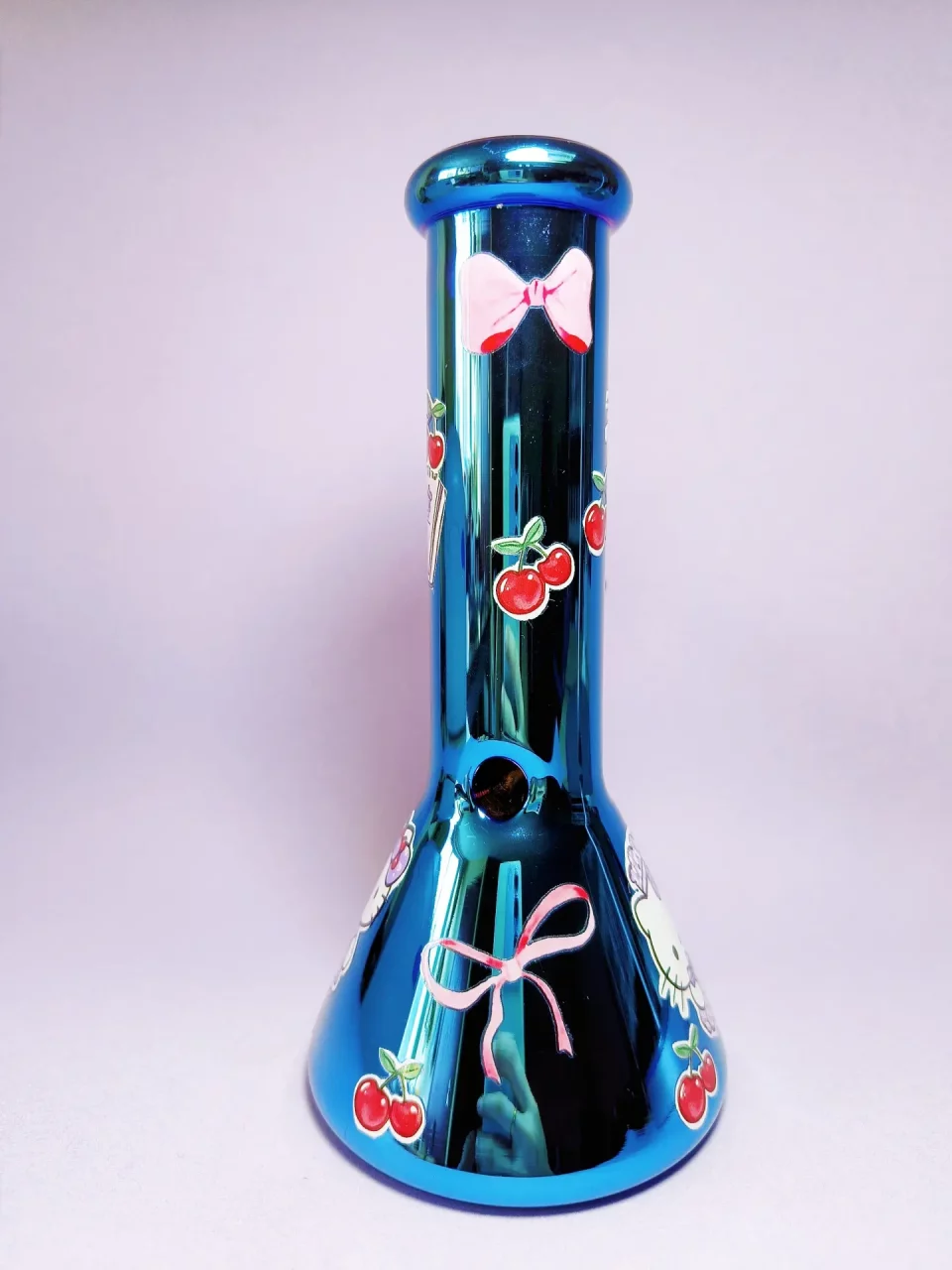 8" Hello Kitty Cobalt Blue Iridescent Bong