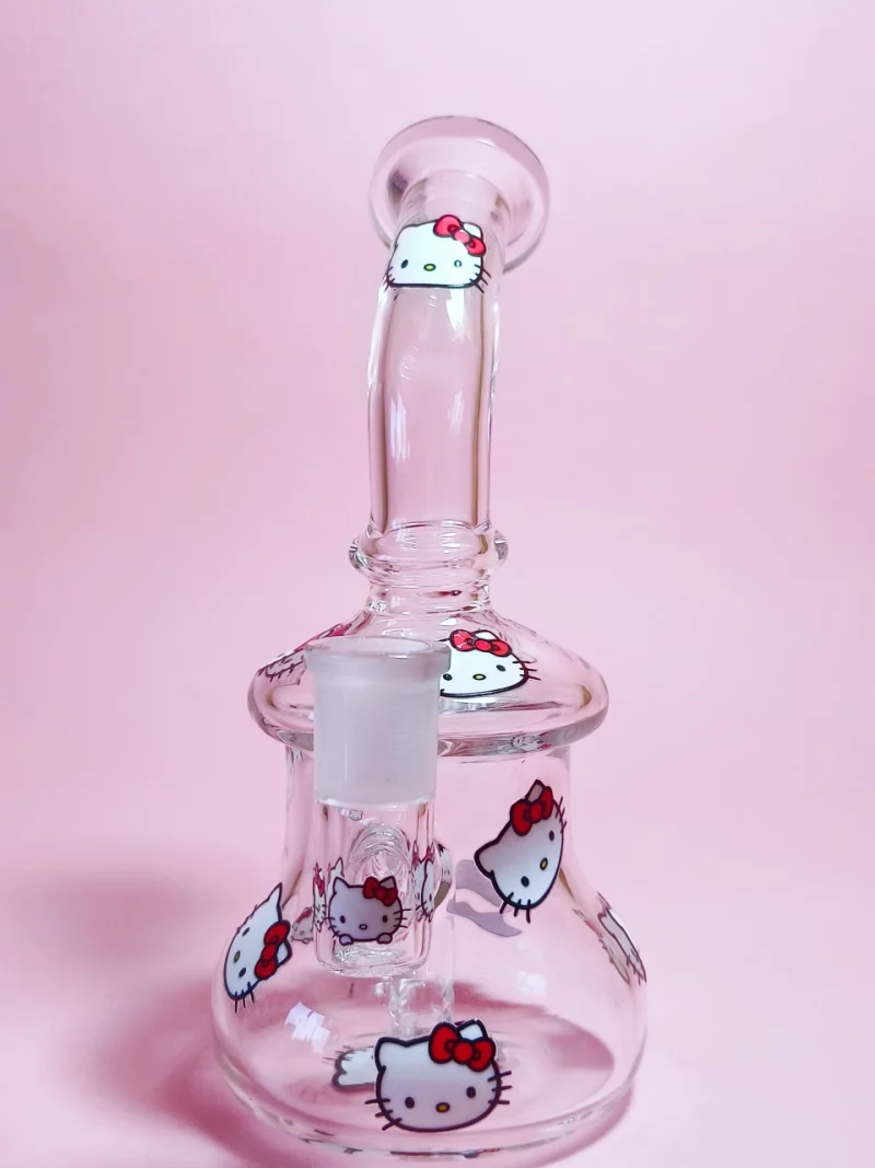7.5" Hello Kitty Glass Bong with Red Kitty Heads