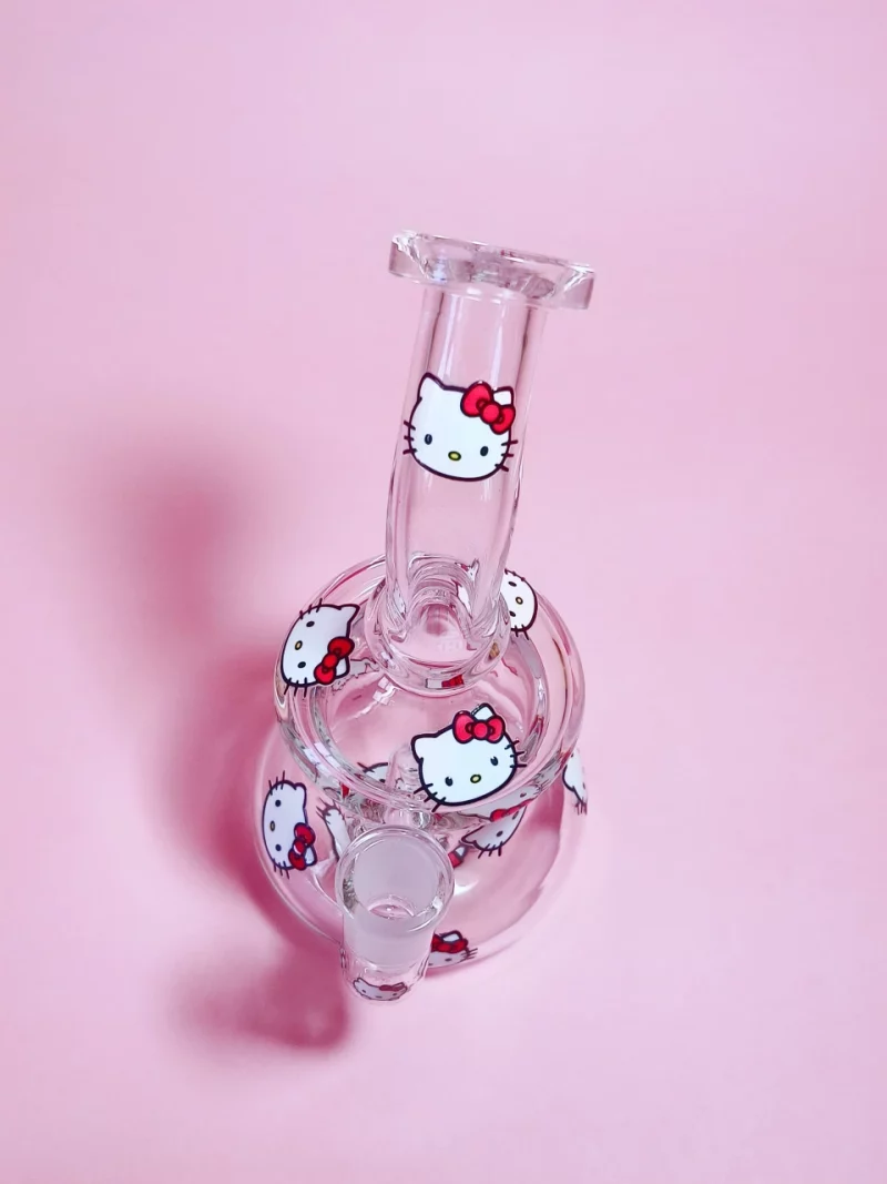 7.5" Hello Kitty Glass Bong with Red Kitty Heads