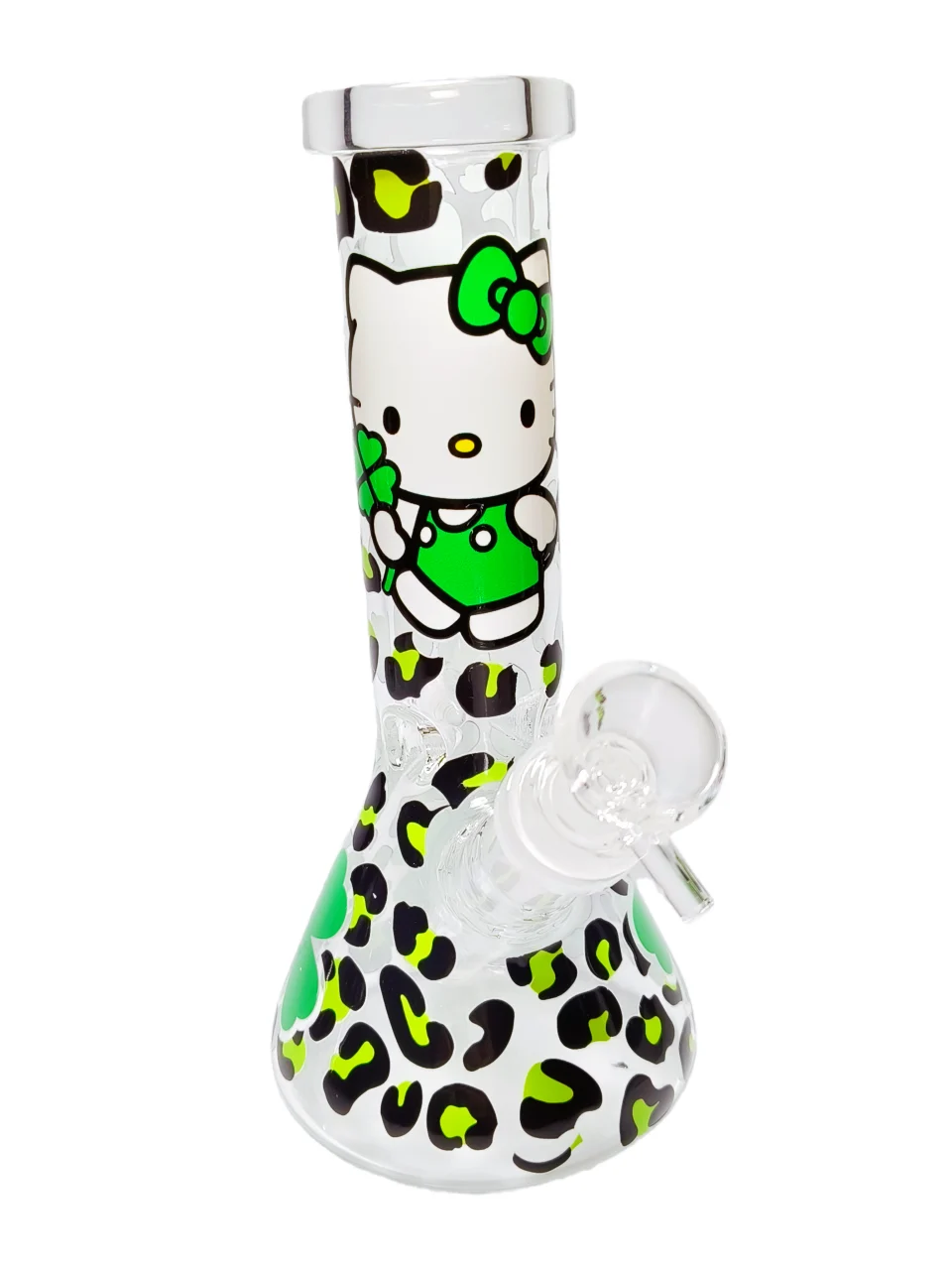10" Hello Kitty Green Leopard Beaker Glass Bong