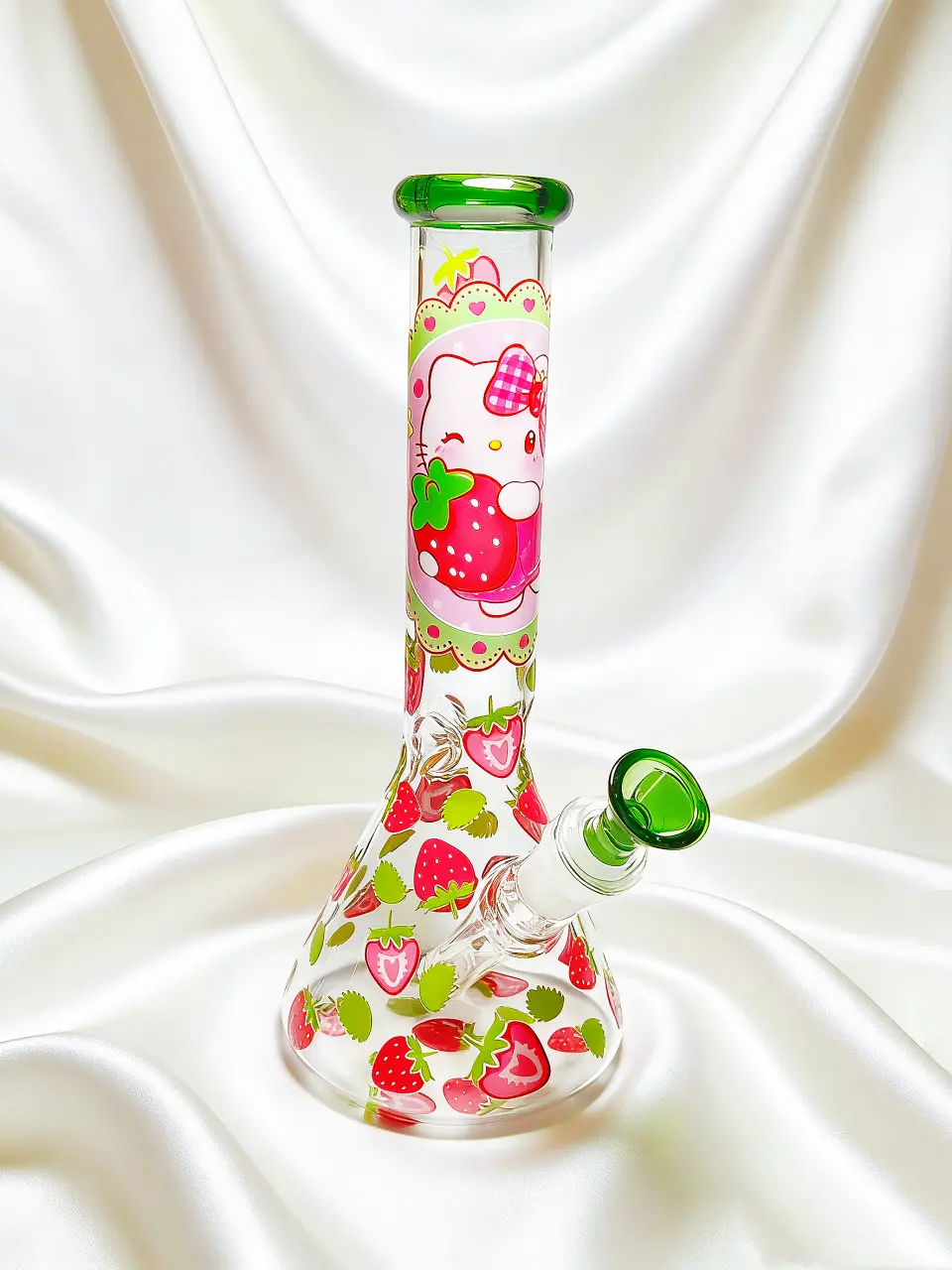 10" Hello Kitty Strawberry Garden Beaker Glass Bong