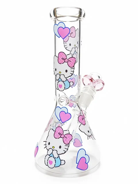 8″ Hello Kitty Icy First Love Blue & Pink Beaker Glass Bong 8" Hello Kitty Icy First Love Blue & Pink Beaker Glass Bong
