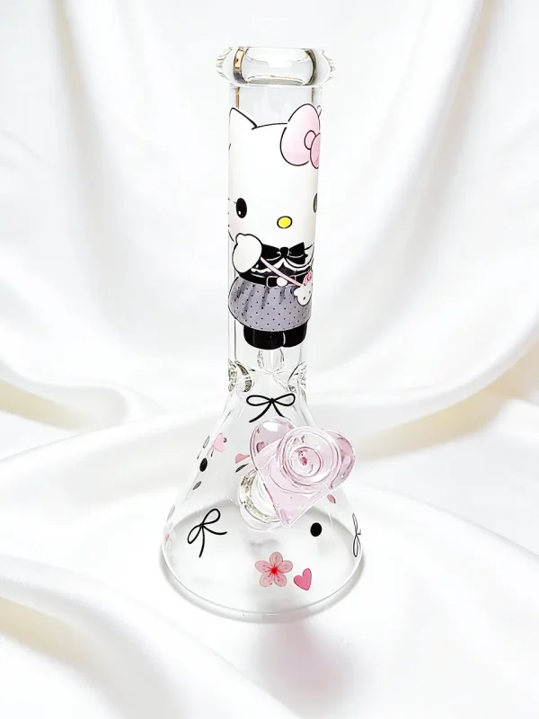 10" Hello Kitty Lolita Lace Vintage Beaker Glass Bong