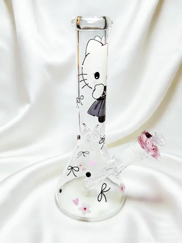 10" Hello Kitty Lolita Lace Vintage Beaker Glass Bong