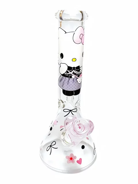10" Hello Kitty Lolita Lace Vintage Beaker Glass Bong