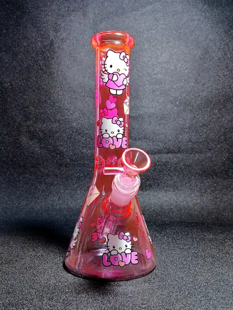 Hello Kitty LOVE Angel Pink 10" Beaker Glass Bong
