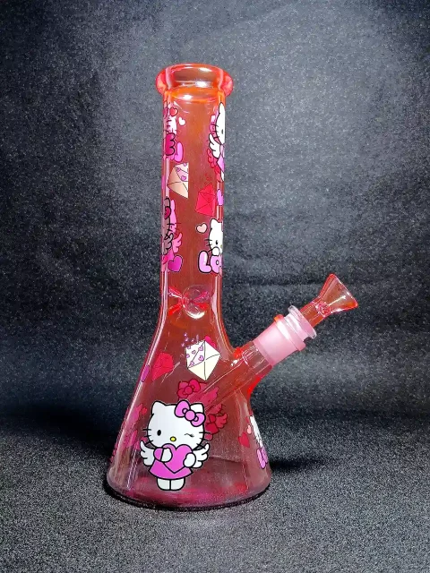 Hello Kitty LOVE Angel Pink 10″ Beaker Glass Bong Hello Kitty LOVE Angel Pink 10" Beaker Glass Bong