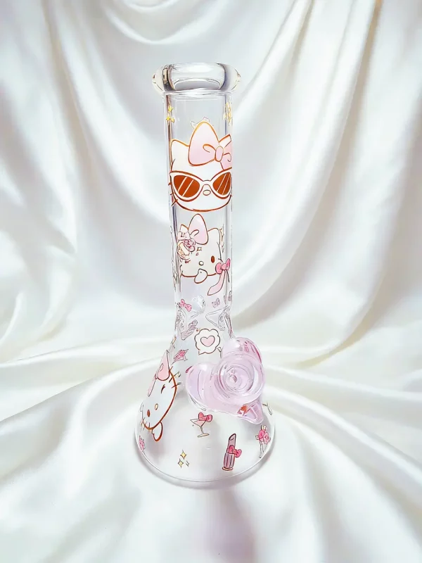 10" Hello Kitty Modern Party Beaker Glass Bong