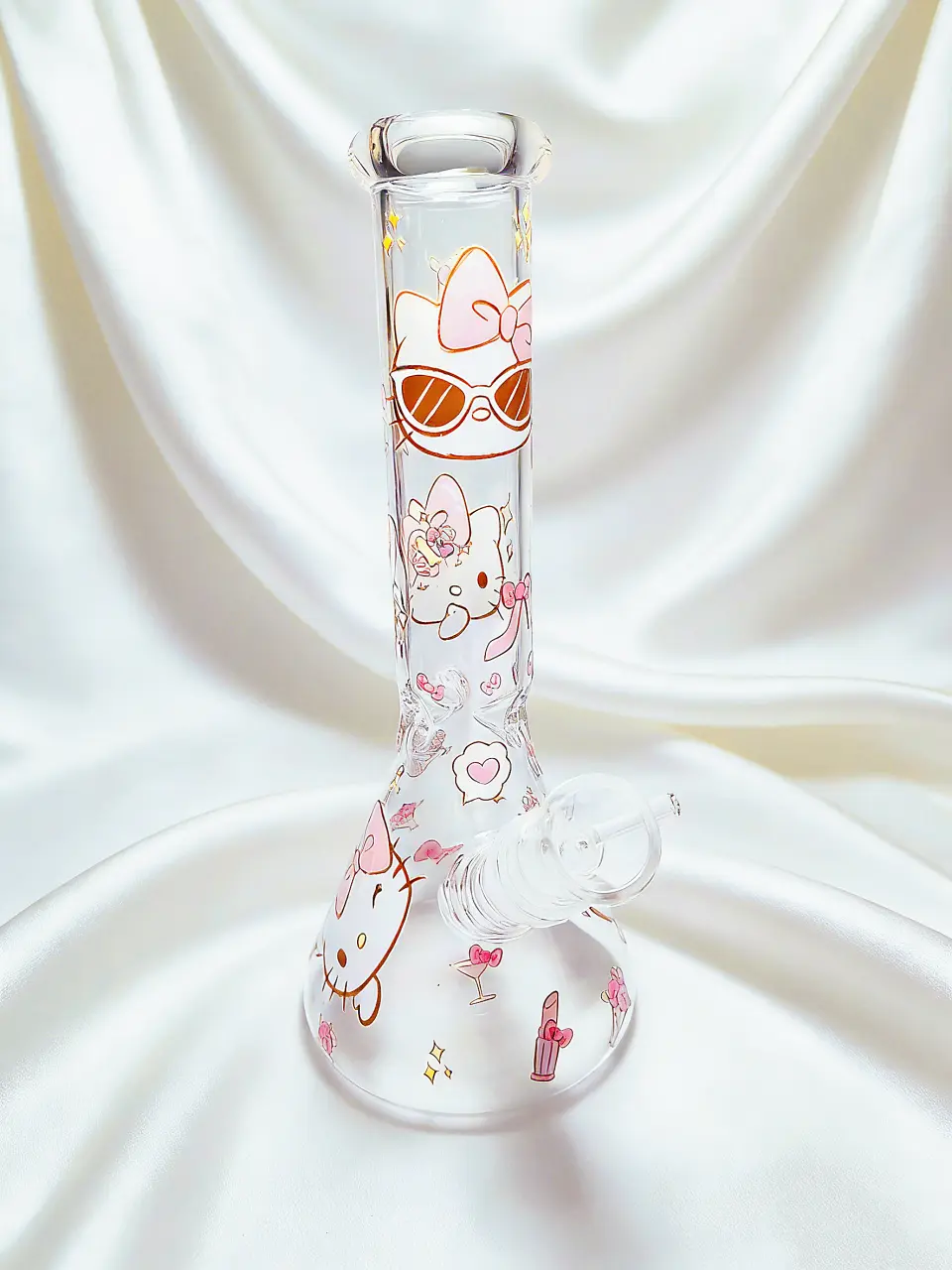 10" Hello Kitty Modern Party Beaker Glass Bong