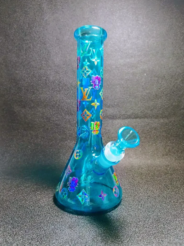 Hello Kitty LV Monogram Iridescent Beaker Glass Bong