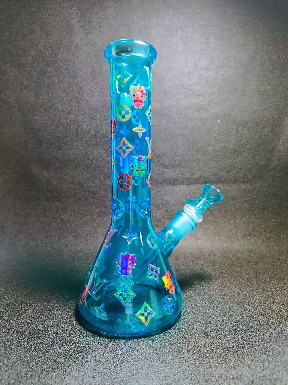 Hello Kitty LV Monogram Iridescent Beaker Glass Bong