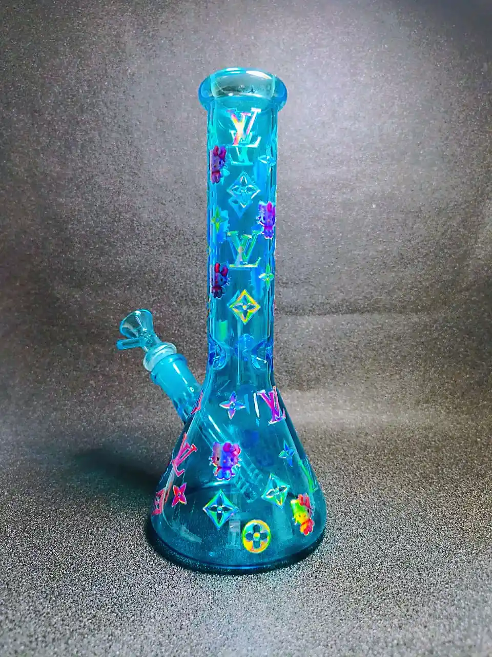 Hello Kitty LV Monogram Iridescent Beaker Glass Bong