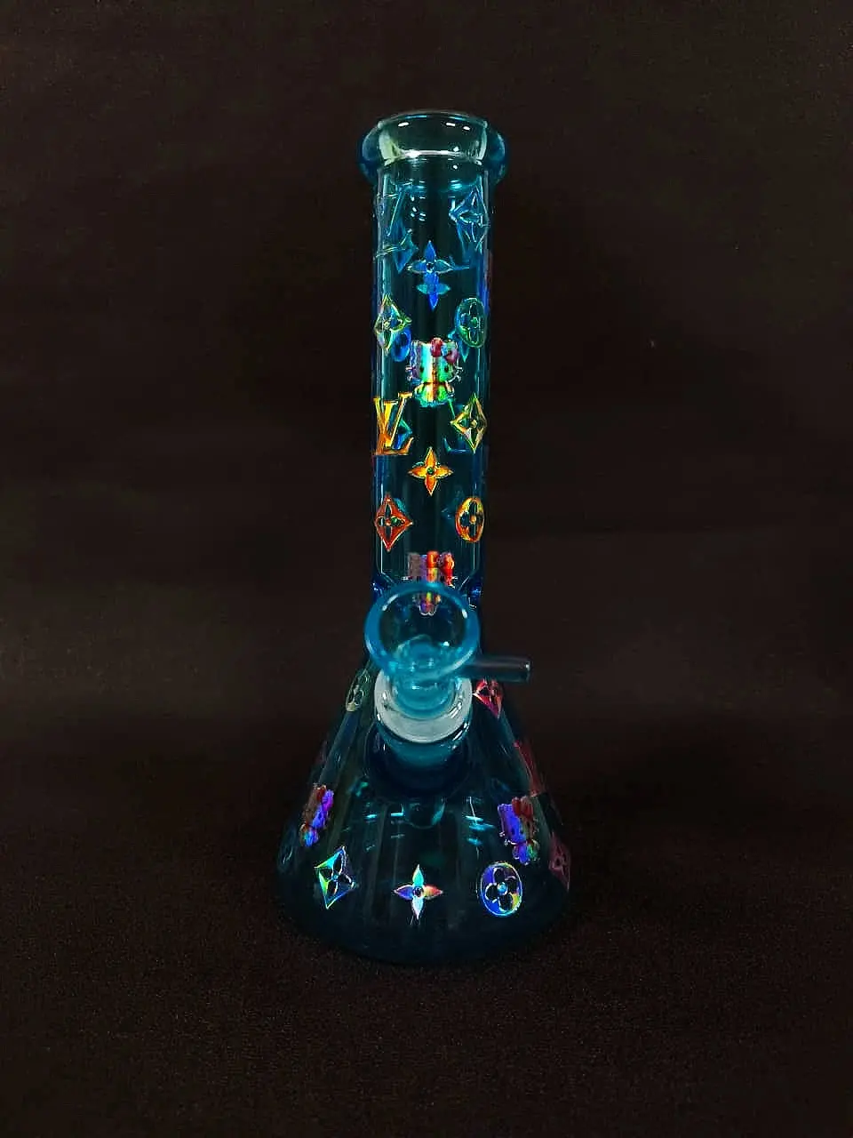 Hello Kitty LV Monogram Iridescent Beaker Glass Bong