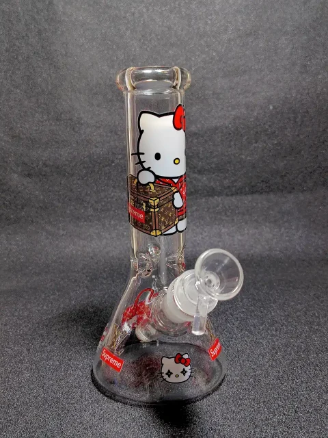 Hello Kitty LV Supreme Monogram Travel Bag Red Box Logo Borosilicate Glass Beaker Bong