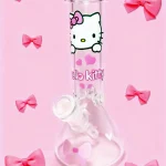 8" Hello Kitty Pink Love Glass Beaker Bong